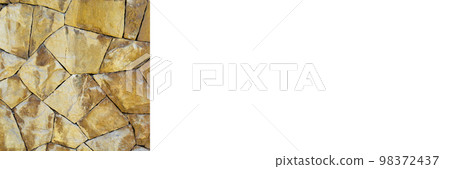 Sturdy yellow and beige cut stone wall, seamless lined up, banner mock up poster desing Sturdy yellow and beige cut stone wall, seamless lined up, banner mock up poster desing 98372437