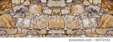 Sturdy yellow and beige cut stone wall, seamless lined up Sturdy yellow and beige cut stone wall, seamless lined up 98372442
