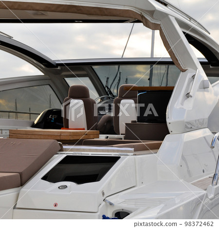 Marina waiting boats, many boats of the marina in Istanbul, Turkey 98372462