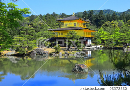 [Kyoto Prefecture] Kinkakuji (Rokuonji) in the fresh greenery 98372880