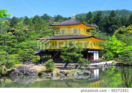 [Kyoto Prefecture] Kinkakuji (Rokuonji) in the fresh greenery 98372881