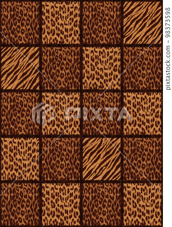 Leopard and zebra pattern block check seamless design material Leopard and zebra pattern block check seamless design material 98373598