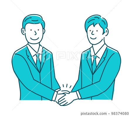 上班族男性矢量圖雙手握手(商業聯盟、資本聯盟、收購、合併、合夥) 上班族男性矢量圖雙手握手(商業聯盟、資本聯盟、收購、合併、合夥) 98374080