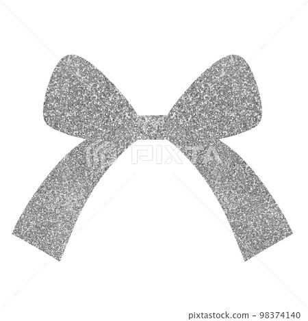 Illustration material ribbon silver 98374140