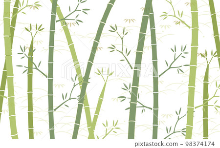 透明背景竹子和日式草紋背景材料（綠色） 98374174