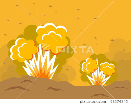 爆炸風景插畫背景橙色 98374245