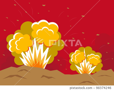 爆炸風景插畫背景紅色 爆炸風景插畫背景紅色 98374246