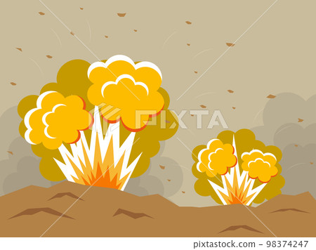 Explosion landscape illustration background beige 98374247