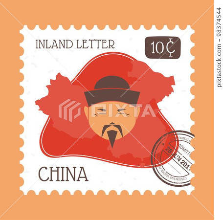Inland letter, Chinese speed post delivery vector 98374544