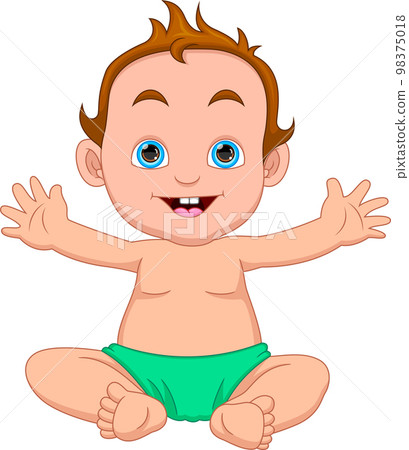 cute baby boy waving 98375018