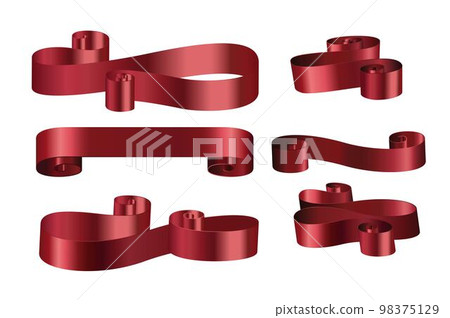 Empty silk ribbons for copy space, swirls vector 98375129
