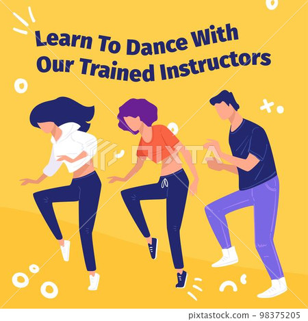 Learn to dance with our trained instructors vector 98375205