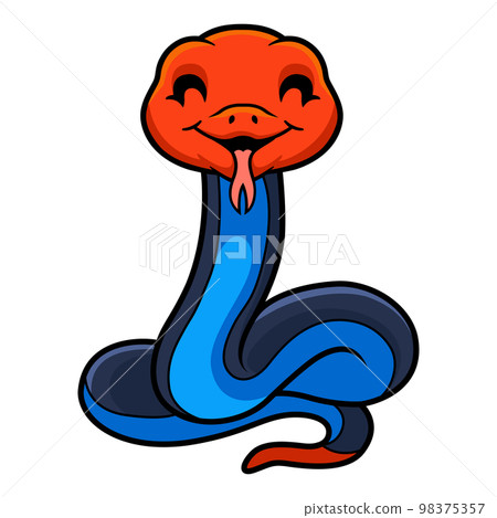 Cute red headed krait snake cartoon 98375357