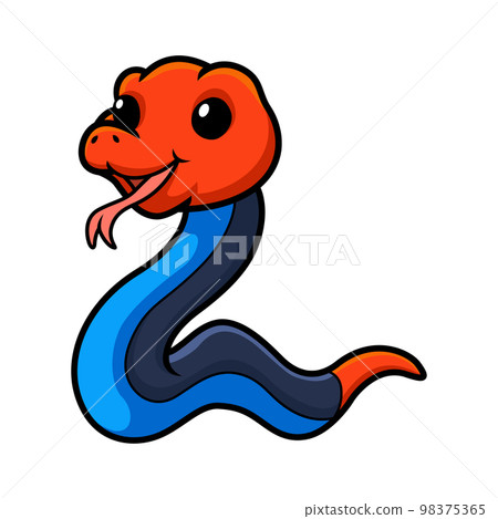 Cute red headed krait snake cartoon 98375365
