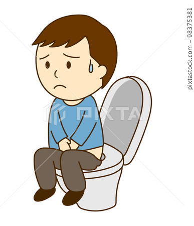 Anxious man in the toilet Anxious man in the toilet 98375381