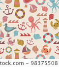 Underwater sea creatures seamless pattern 98375508