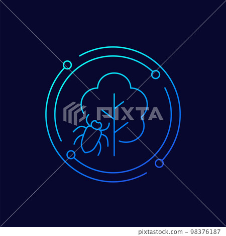 tree beetle icon, linear design 98376187