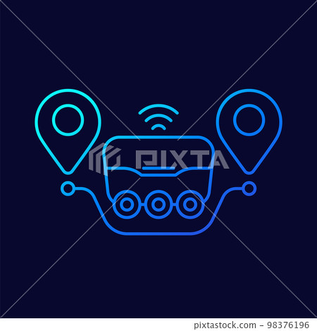 delivery robot icon, linear design 98376196