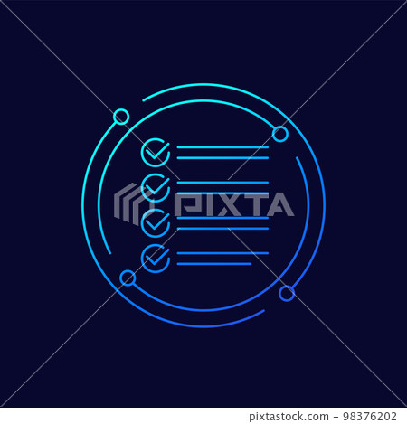 check list icon, linear design 98376202