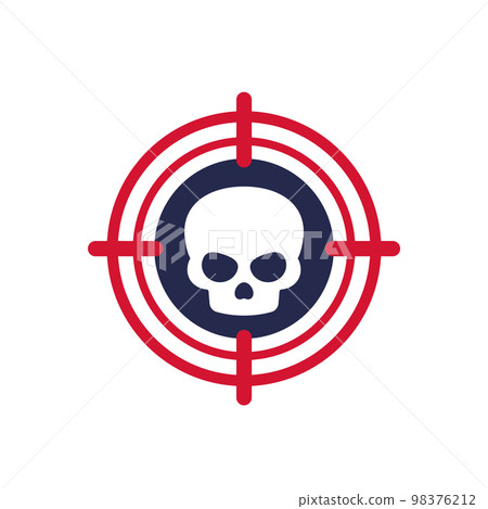 skull and target icon, vector skull and target icon, vector 98376212