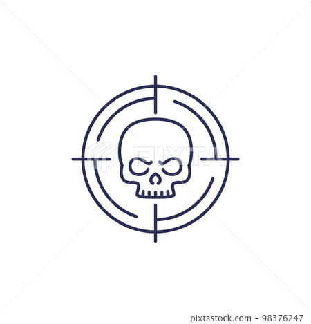skull and target line icon skull and target line icon 98376247