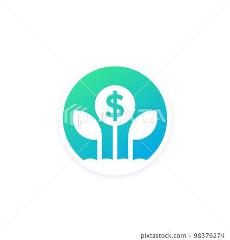 Passive income and growing money vector icon Passive income and growing money vector icon 98376274