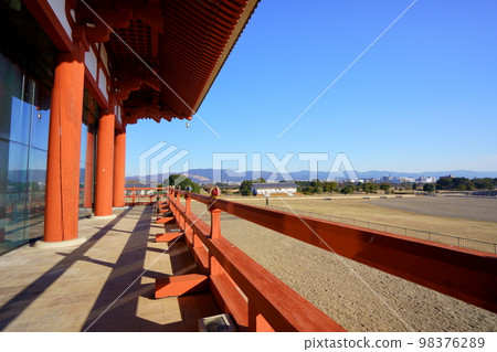 Looking towards Mt. Wakakusa Todaiji Temple from Heijo Palace Daigokuden Looking towards Mt. Wakakusa Todaiji Temple from Heijo Palace Daigokuden 98376289