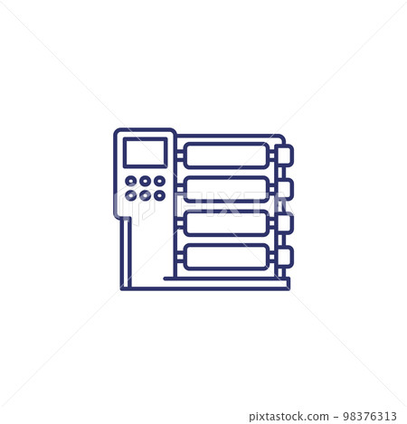textile production, manufacturing line icon textile production, manufacturing line icon 98376313