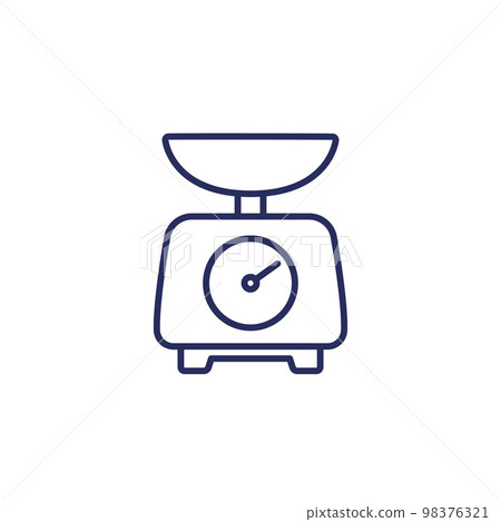 food scales icon on white, line design food scales icon on white, line design 98376321