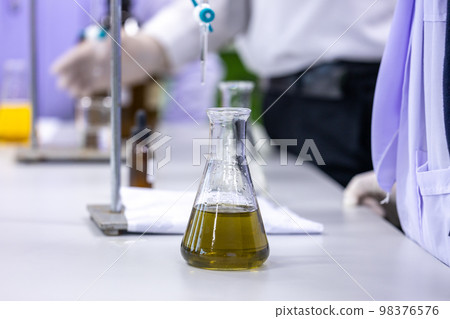 Biological Oxygen Demand (BOD) testing process in laboratory. 98376576