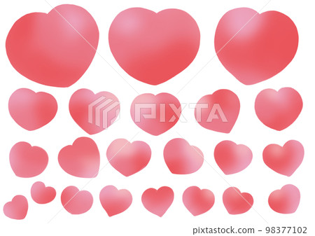Hand-painted heart gradation 98377102