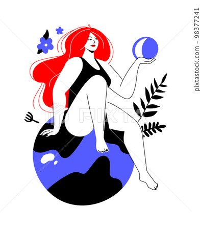 Harmony with nature - colorful flat design style illustration 98377241