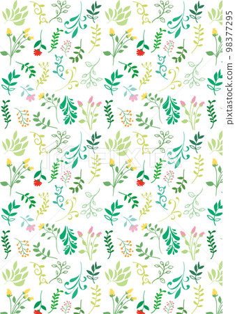 斯堪的納維亞風格手繪植物裝飾圖案垂直 98377295