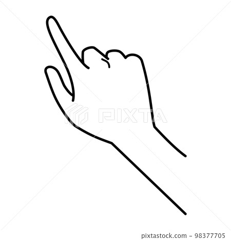 Hand pointing to the back of the hand 98377705