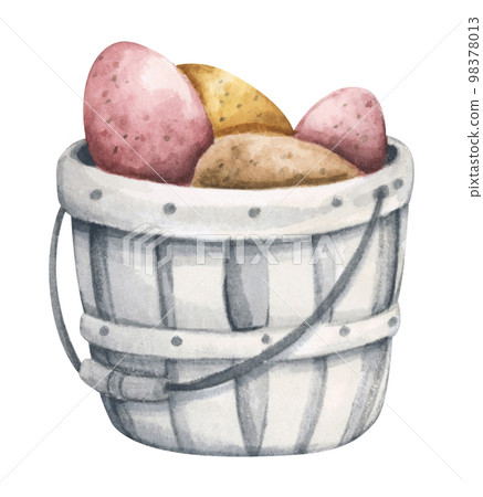 Colorful easter eggs. Design elements for holiday cards. Happy Easter. Watercolor illustration. Colorful easter eggs. Design elements for holiday cards. Happy Easter. Watercolor illustration. 98378013