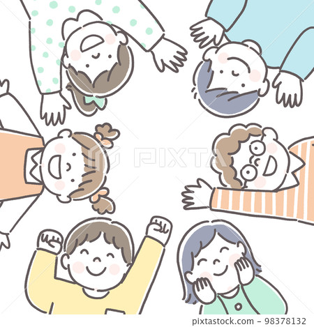 微笑的孩子們圍成一圈 微笑的孩子們圍成一圈 98378132