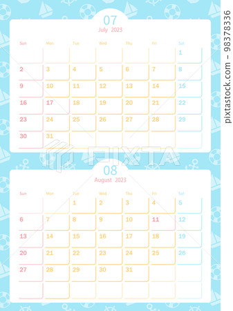 Calendar July August Reiwa 5 98378336