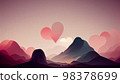 Abstract colorful wallpaper in concept of romantic love. Generative AI. 98378699