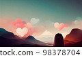 Abstract colorful wallpaper in concept of romantic love. Generative AI. 98378704