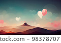 Abstract colorful wallpaper in concept of romantic love. Generative AI. 98378707