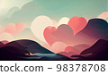 Abstract colorful wallpaper in concept of romantic love. Generative AI. 98378708