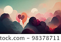 Abstract colorful wallpaper in concept of romantic love. Generative AI. 98378711