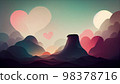 Abstract colorful wallpaper in concept of romantic love. Generative AI. 98378716