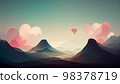 Abstract colorful wallpaper in concept of romantic love. Generative AI. 98378719