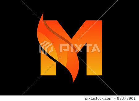 Initial M monogram letter with a swoosh or... - Stock Illustration ...