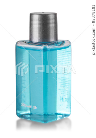 bottle with blue shower gel isolated on white background 98379183