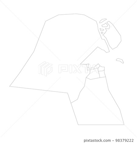 Kuwait political map of administrative divisions 98379222
