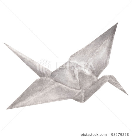 Origami paper cranes. Watercolor illustration. Origami paper cranes. Watercolor illustration. 98379258
