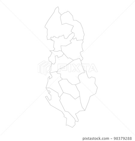 Albania political map of administrative divisions 98379288