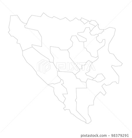 Bosnia and Herzegovina political map of administrative divisions 98379291